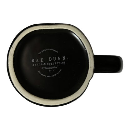 Rae Dunn Artisan Collection MORE BOOS PLEASE Black Mug Magenta