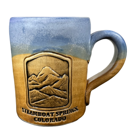 Steamboat Springs Colorado Etched Mug Cold Mountain Pottery