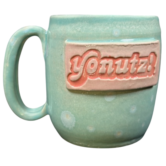 Yonutz! Etched And Embossed Pottery Mug