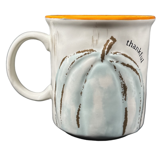 Thankful Embossed Blue Pumpkin Mug Mud Pie