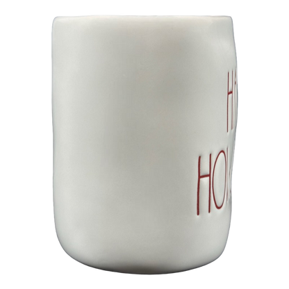 Rae Dunn Artisan Collection HAPPY HOWLIDAYS Mug Cream Inside Magenta