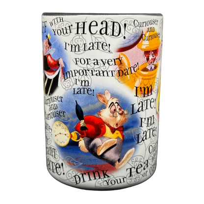 Alice In Wonderland We're All Simply Mad About Tea I'm Late For A Very Important Date Quotes Mug Disney Parks