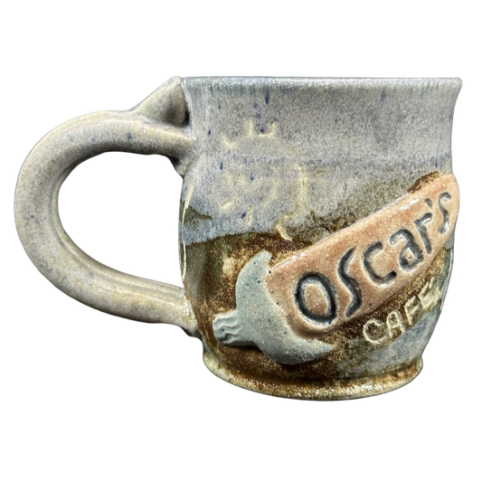 Oscar's Cafe Zion National Park Pat & Olin Powers Signed Pottery Mug
