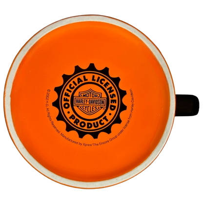 Harley Davidson Motor Cycles Official Licensed 3D Embossed Orange Mug The Encore Group