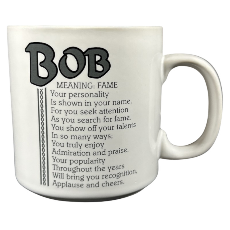 BOB Poetry Name Gray Font Gray Interior Mug Papel
