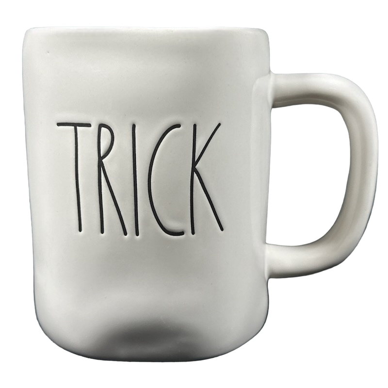 Rae Dunn Artisan Collection TRICK TREAT Spider Mug Orange Inside Magenta