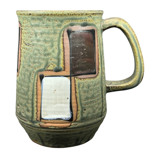 Abstract Rectangles Pattern Pottery Mug