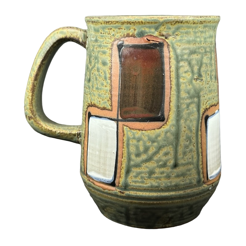 Abstract Rectangles Pattern Pottery Mug