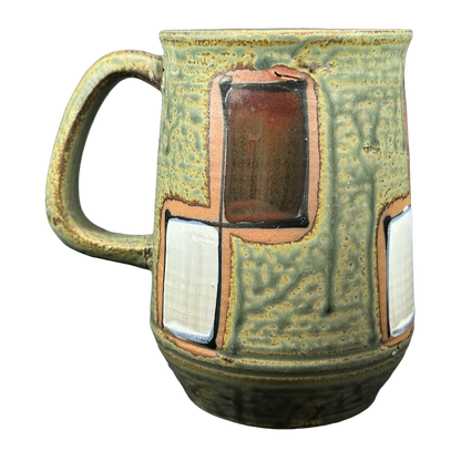 Abstract Rectangles Pattern Pottery Mug