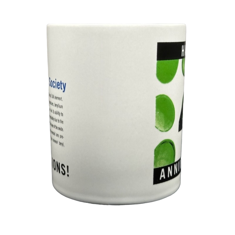 American Chemical Society Happy Anniversary Beryllium Mug