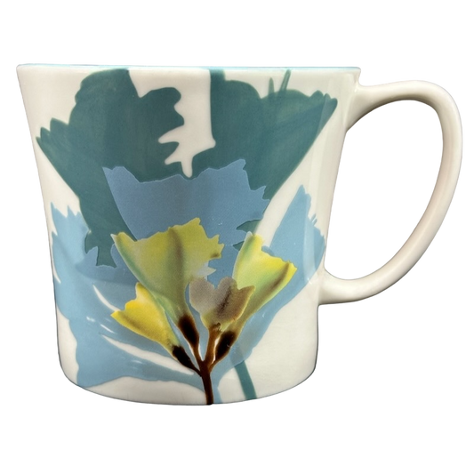 Blue Green And Yellow Floral Hand Painted Mug 2009 Starbucks
