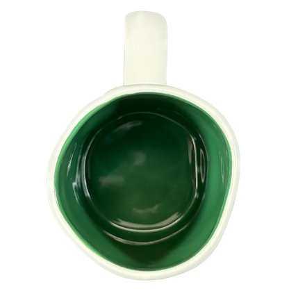 Rae Dunn Artisan Collection SANTA CLAWS Mug Green Inside Magenta