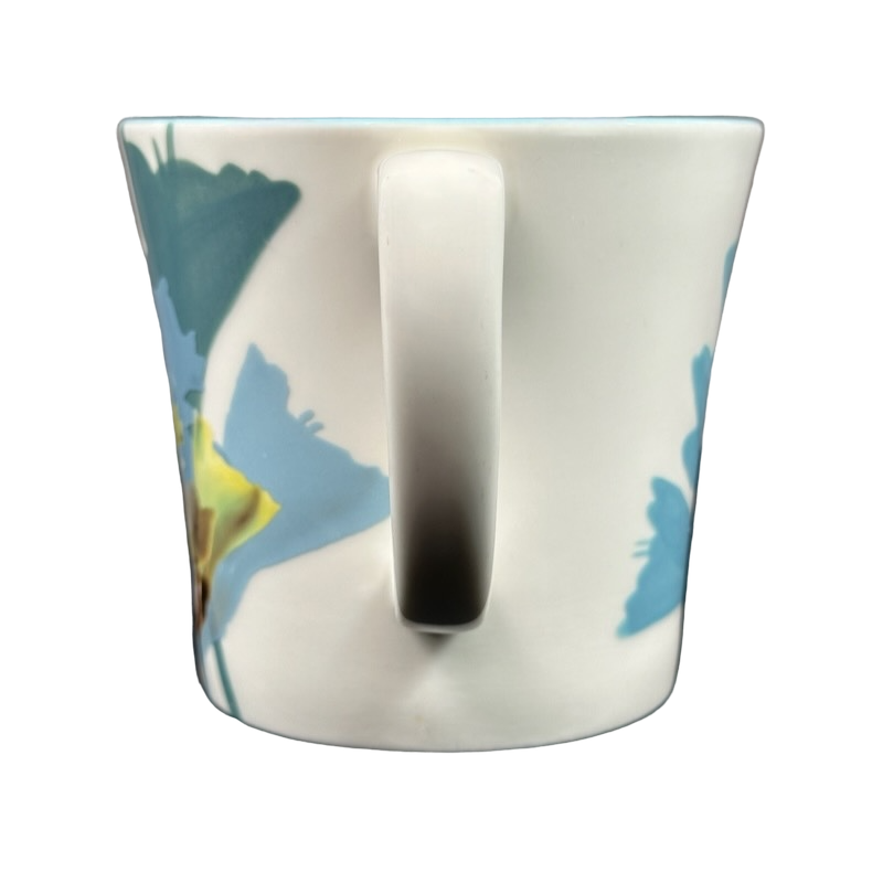 Blue Green And Yellow Floral Hand Painted Mug 2009 Starbucks