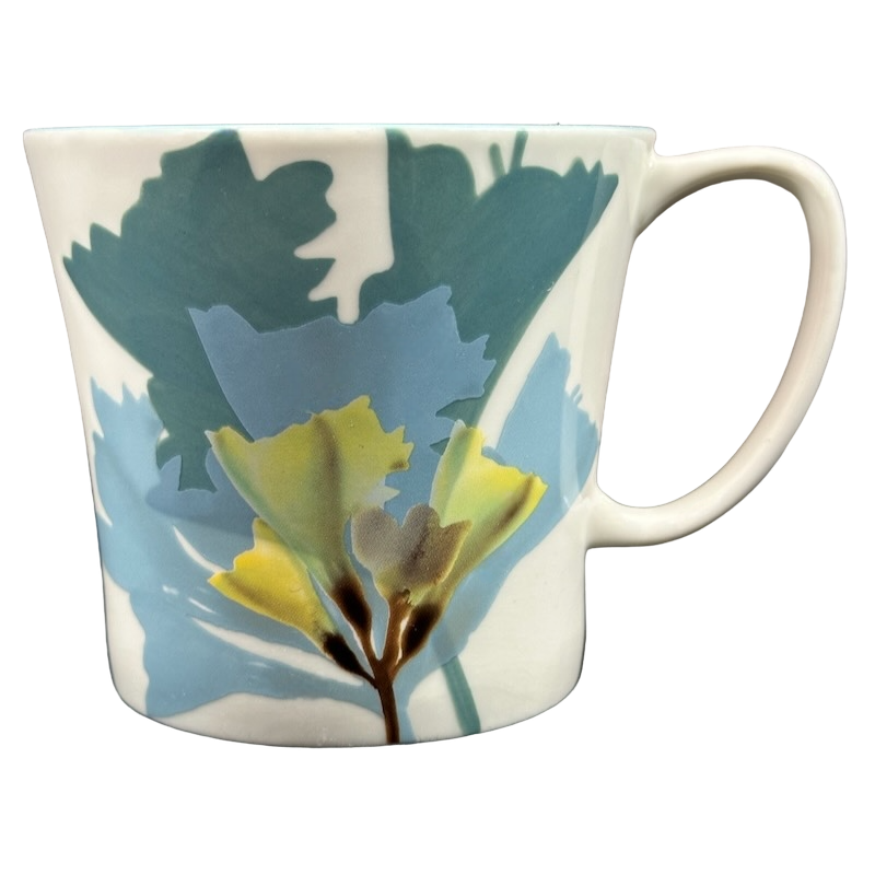 Blue Green And Yellow Floral Hand Painted Mug 2009 Starbucks