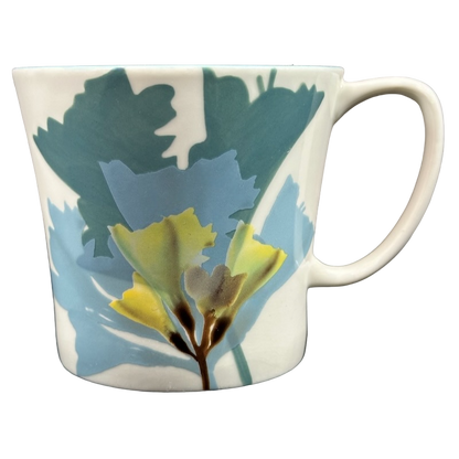 Blue Green And Yellow Floral Hand Painted Mug 2009 Starbucks