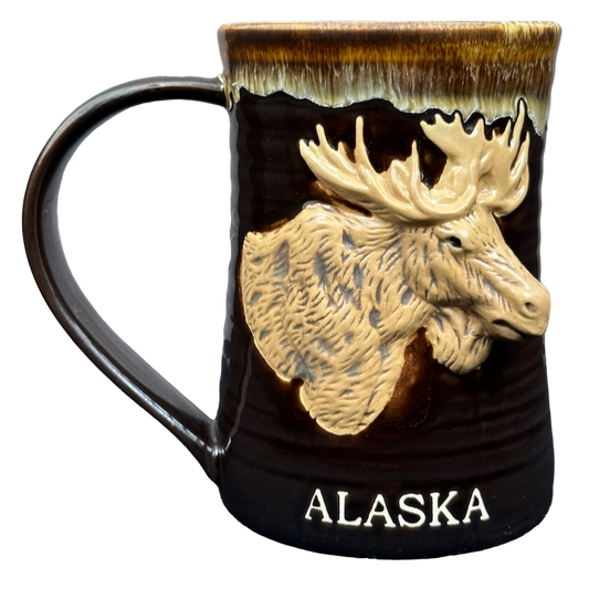 Alaska 3D Embossed Moose Drip Glaze Jumbo Mug Arctic Circle Enterprises