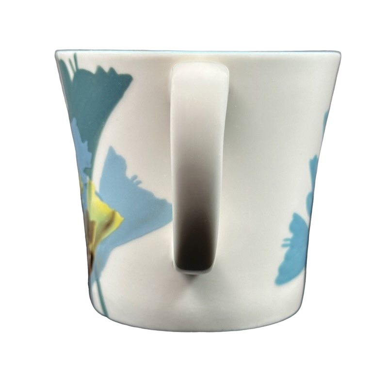 Blue Green And Yellow Floral Hand Painted Mug 2009 Starbucks