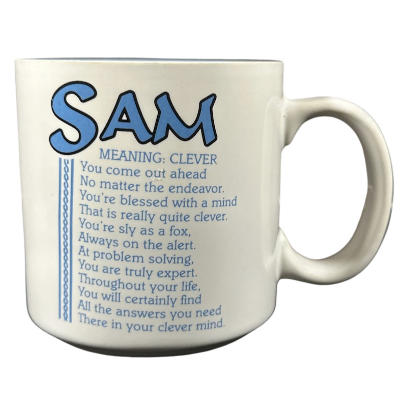SAM Poetry Name Blue Interior Mug Papel