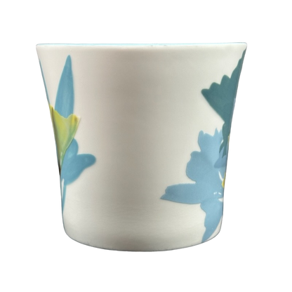 Blue Green And Yellow Floral Hand Painted Mug 2009 Starbucks