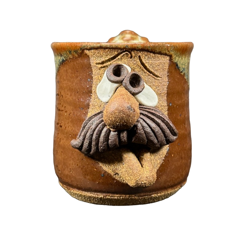 Ugly Face Large Nose And Moustache 3D Man Mug Mahon Made Stoneware