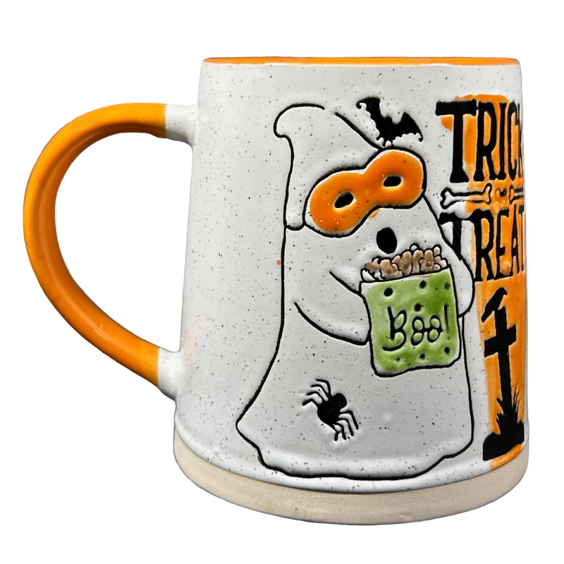 Trick Treat Boo Ghost Halloween Mug Spectrum Designz