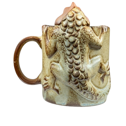 Dragon Lizard 3D Figural Redware Mug Giftcraft