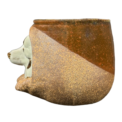 Ugly Face Pottery Animal With Snout And Feet Mug