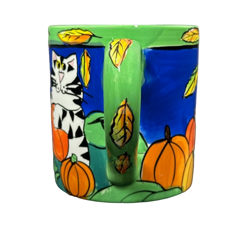 Catzilla Candace Reiter Designs Cats Holding Pumpkins Mug Henriksen Imports