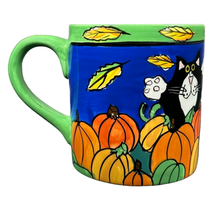 Catzilla Candace Reiter Designs Cats Holding Pumpkins Mug Henriksen Imports