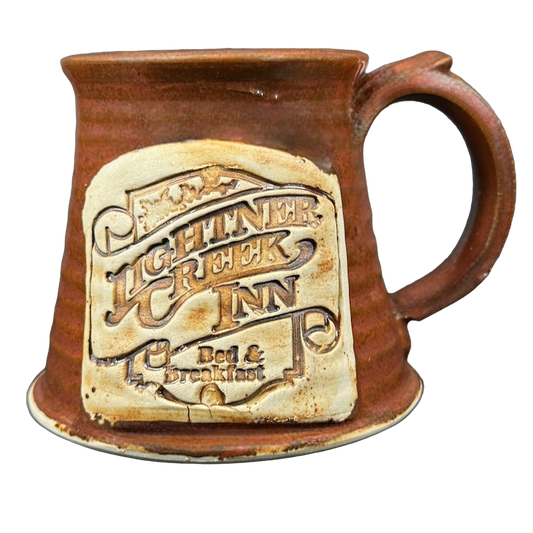 Lightner Creek Inn Bed & Breakfast Signed Rust Pottery Mug