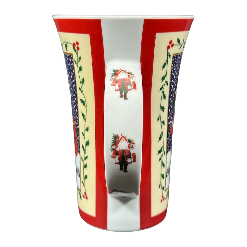 Santa Holding Skis And Sled Tall Mug Pimpernel International