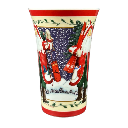 Santa Holding Skis And Sled Tall Mug Pimpernel International