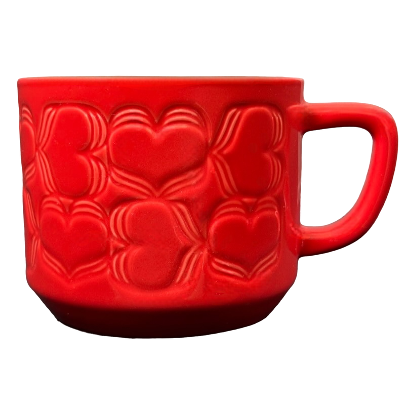 Embossed Red Hearts 12oz Mug 2018 Starbucks