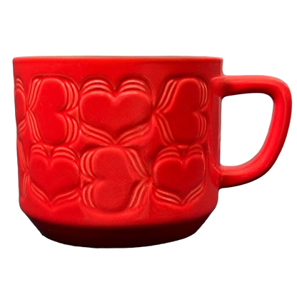 Embossed Red Hearts 12oz Mug 2018 Starbucks