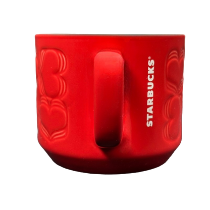 Embossed Red Hearts 12oz Mug 2018 Starbucks