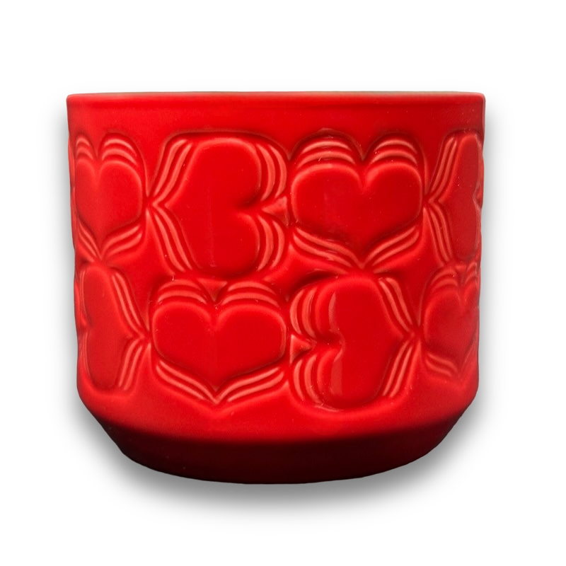 Embossed Red Hearts 12oz Mug 2018 Starbucks