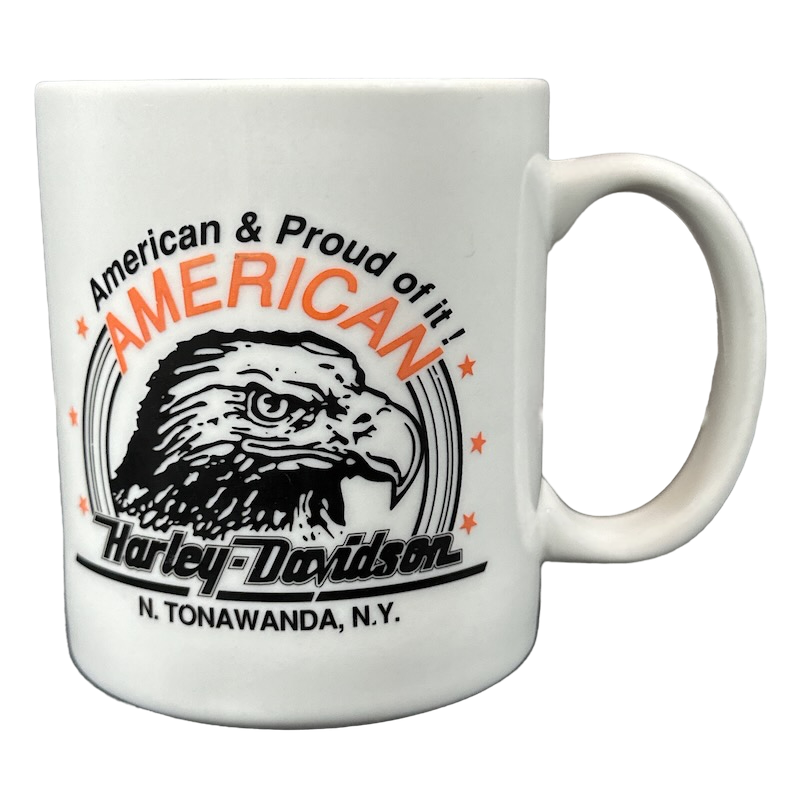 Harley Davidson North Tonawanda New York American & Proud Of It! Eagle Mug