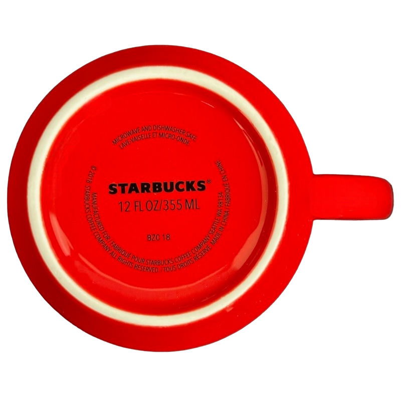 Embossed Red Hearts 12oz Mug 2018 Starbucks