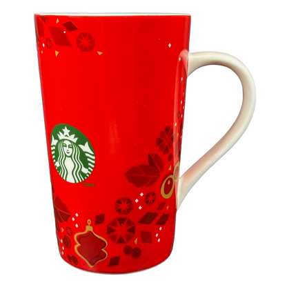 Green And White Siren Christmas Leaves Berries Poinsettias Checklist 16oz Mug 2013 Starbucks