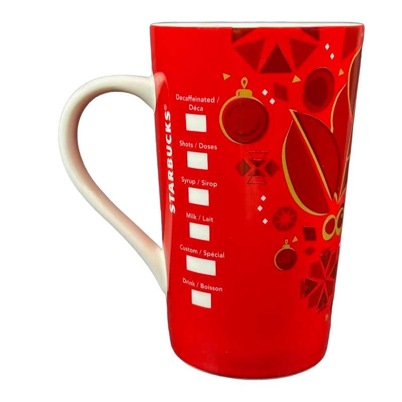 Green And White Siren Christmas Leaves Berries Poinsettias Checklist 16oz Mug 2013 Starbucks