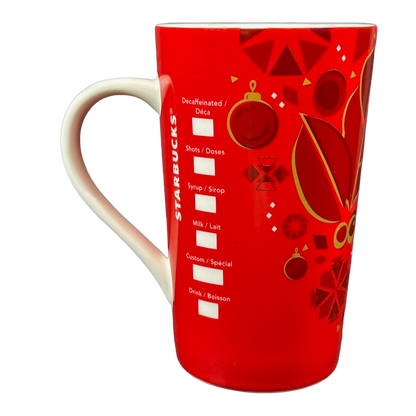 Green And White Siren Christmas Leaves Berries Poinsettias Checklist 16oz Mug 2013 Starbucks