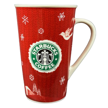 Siren Logo Christmas Deer Doves Snowflakes Checklist 16oz Mug Holiday 2008 Starbucks