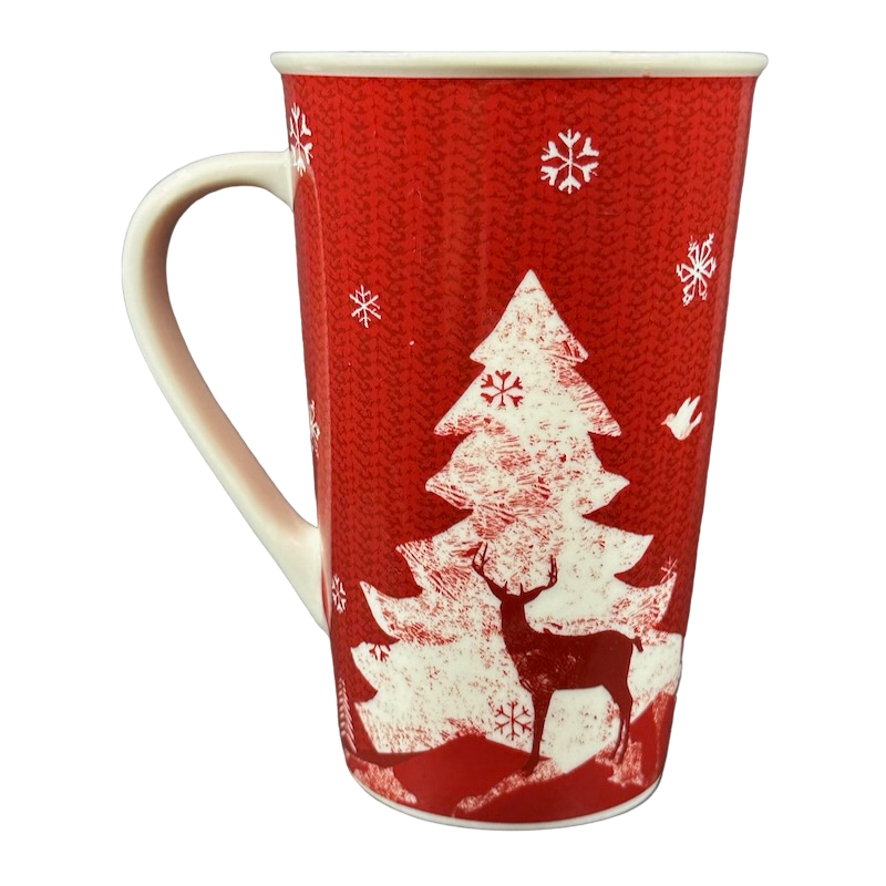 Siren Logo Christmas Deer Doves Snowflakes Checklist 16oz Mug Holiday 2008 Starbucks