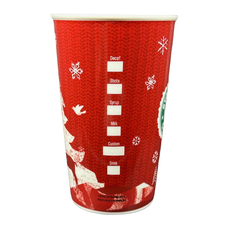 Siren Logo Christmas Deer Doves Snowflakes Checklist 16oz Mug Holiday 2008 Starbucks