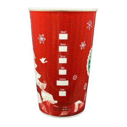 Siren Logo Christmas Deer Doves Snowflakes Checklist 16oz Mug Holiday 2008 Starbucks