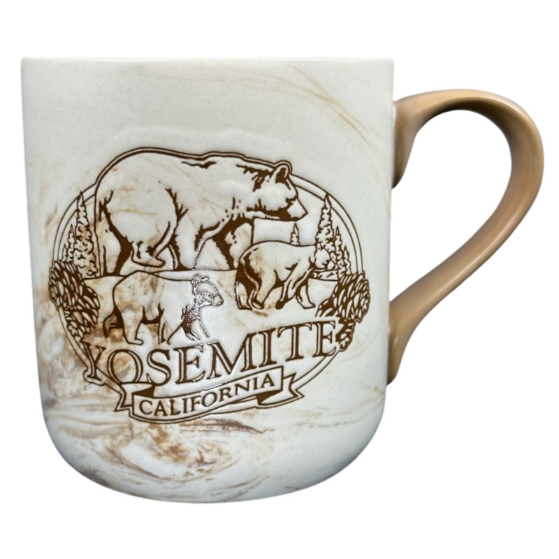 Yosemite California Bears Etched Marble Mug
