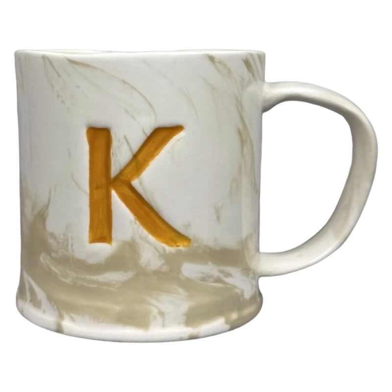 Marbled Letter "K" Monogram Initial Mug Anthropologie