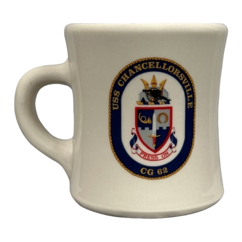 USS Chancellorsville CG 62 Press On United States Navy Mug Mil-Art China