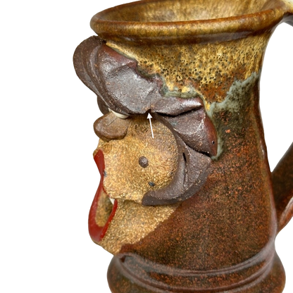 Ugly Face Pottery 3D Woman With Red Lips Mug Mahon Made Stoneware