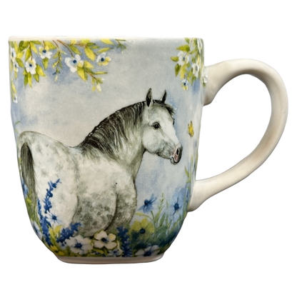 White Horse Among Flowers Susan Winget Mug Cracker Barrel